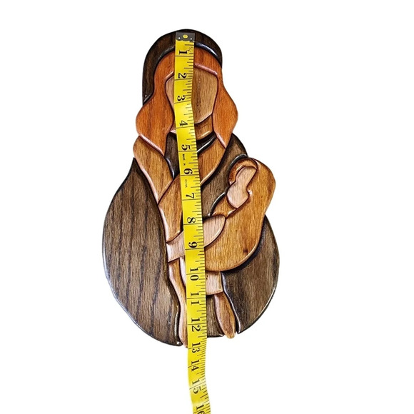 Folk Art Mother & Child Hand Stained Scrollsaw Mary Jesus - Picture 7 of 15